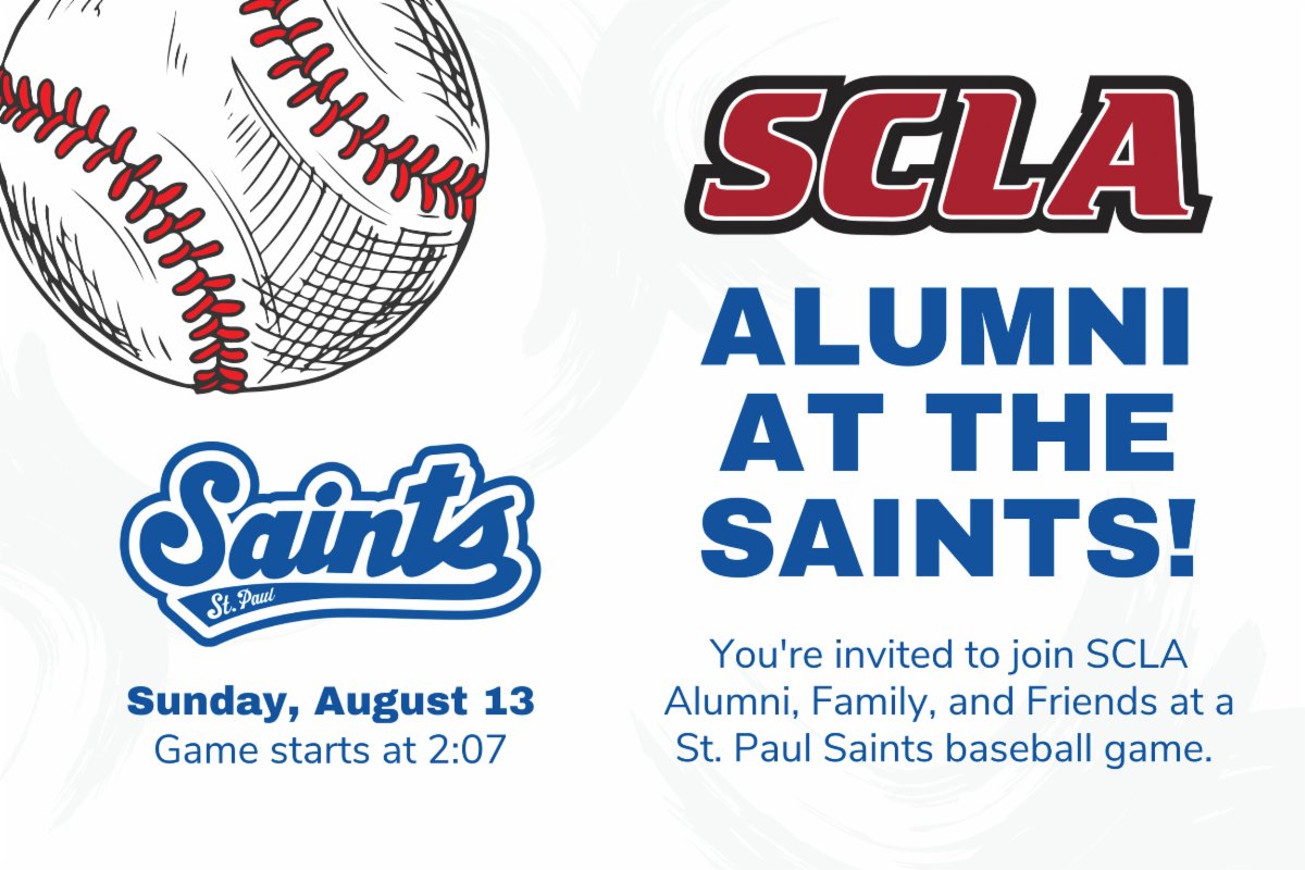 Ticket sales extended through July 12. SCLA alumni and friends are welcome to join us for an afternoon at the ballpark! Register at StCroixLutheran.org/Saints