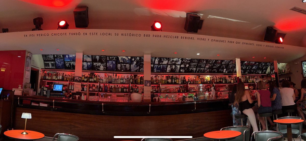 MikeONeilRocks's tweet photo. Had to stop for a drink at the most famous cocktail bar in Madrid. 

Frequented by Frank Sinatra, Salvadore Dali, Ava Gardner, Grace Kelly, Audrey Hepburn, Rita Hayworth Betty Davis, Hemingway, everyone famous in the day. 

I am a wimp with cocktails so Piña Colada! https://t.co/U7meaMGW4x