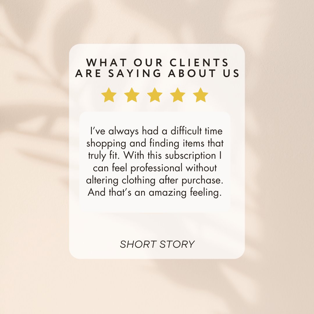 🫶🌟 We love our clients! 

#clientreviews #5star #clientlove #subscriptionbox #stylist #petitestyle #petitefashion #petiteoutfit #petiteclothing #petite #petitegirlstyle #petitefashioninspo #fashion #style #cute #ootd #shortgirls #fashionista #shortstory #shortstorybox