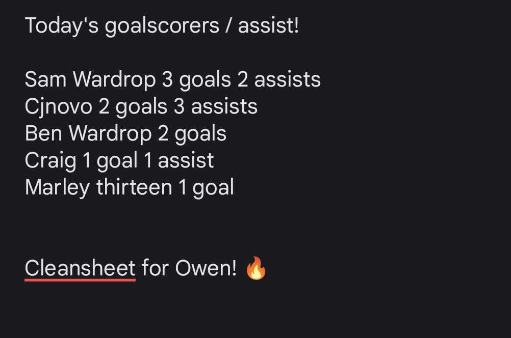 Unbelievable performance from our boys tonight as we run out  9 0 winners whilst also making it back to back clean sheets for our side 🔥

Thank you to everyone who supported us on our way to raising around 8k this month for charity! 

Time to get healthy &amp; go again 💜