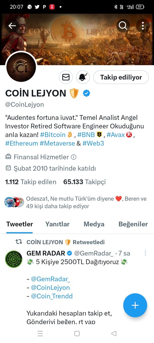 Kumsal476's tweet photo. @GemRadar_ @CoinLejyon @Coin_Trendd Rt ve fav tmm takipteyim katıldım 🙏🙏 https://t.co/8HqFhEGFPl