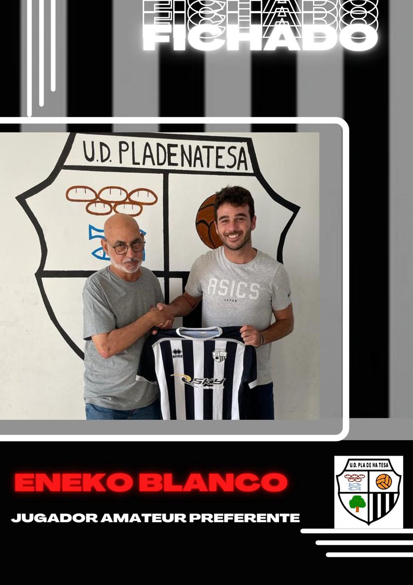 UD_PladeNaTesa's tweet photo. INFORMA @u.d.pladenatesa 
FICHAJE 💣💣💣💣💣
Damos la bienvenida a @enekiito7 .
Un central muy solvente y con experiencia que a buen seguro ,nos va hacer ser más fuertes defensivamente.
Muchas gracias por apostar por nuestro proyecto.
Vamos Pla 🤍🖤.
#elesfuerzonosenegocia https://t.co/03nwbKx3yA