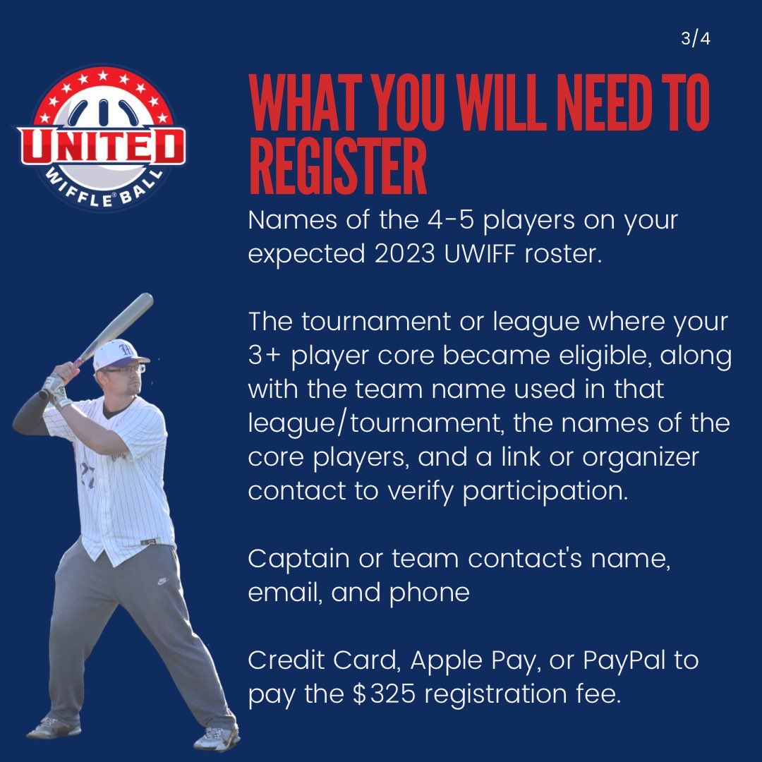 unitedwiffs's tweet photo. Registration for the 2023 World Championship Tournament opens tomorrow July 10th at 11 AM ET/8 PT! Here are some friendly reminders on the registration process.

For more details: https://t.co/Aq2dcaXsYp https://t.co/OPfxiOLHb5