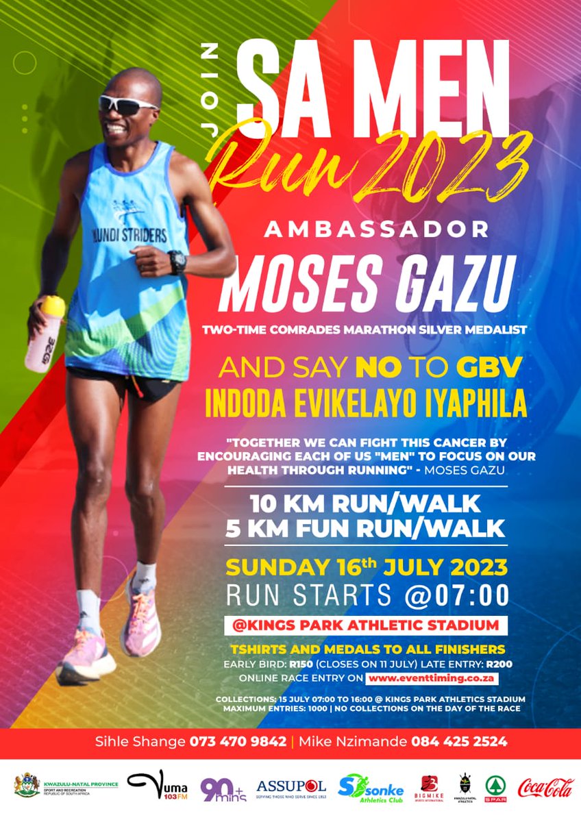 gazumoses's tweet photo. ATTENTION Mzansi Women!!! πΏπ¦
You're all welcome to join https://t.co/9TyKuExWro #SAMenRun and you will also get Tshirts and Medals like all of us except individual prizes π°π€©π
Come see and run πββοΈπββοΈwith Amadoda aqotho, anakekelayo navikelayo πππ₯ https://t.co/o0OLhuybRE