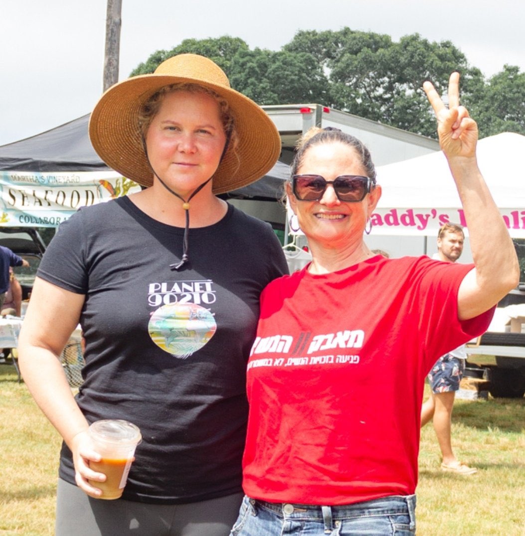 The Iconic <a href="/amyschumer/">Amy Schumer</a> shows support to our common goal for women's rights 
One red T shirt is on the way
In the picture with Yael Dresdner
🔴🔴🔴
<a href="/BonotAlt/">Bonot Alternativa בונות אלטרנטיבה</a> <a href="/ShanyGranot/">Shany Granot-Lubaton (שני גרנות-לובטון)</a>