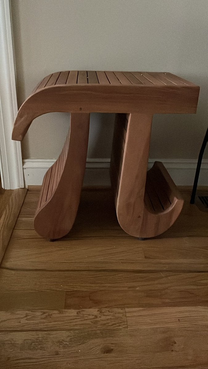 RyanMath6284's tweet image. Loving my new pi bench by @AquaTeak It will be a great addition to my classroom this fall. #iteachmath #mtbos #mathnerd