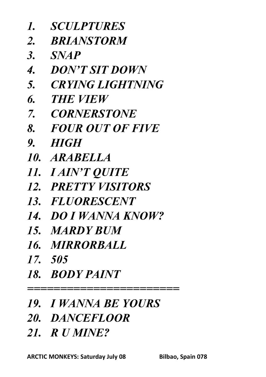 AnnexMonkeys's tweet photo. Arctic Monkeys. 
🌍 The Car Tour (Europe)
📍Bilbao BBK Live
🇪🇸 Bilbao, Spain
📆 Saturday July 08, 2023
#️⃣ Show #78 https://t.co/ZSGGeSSvwT
