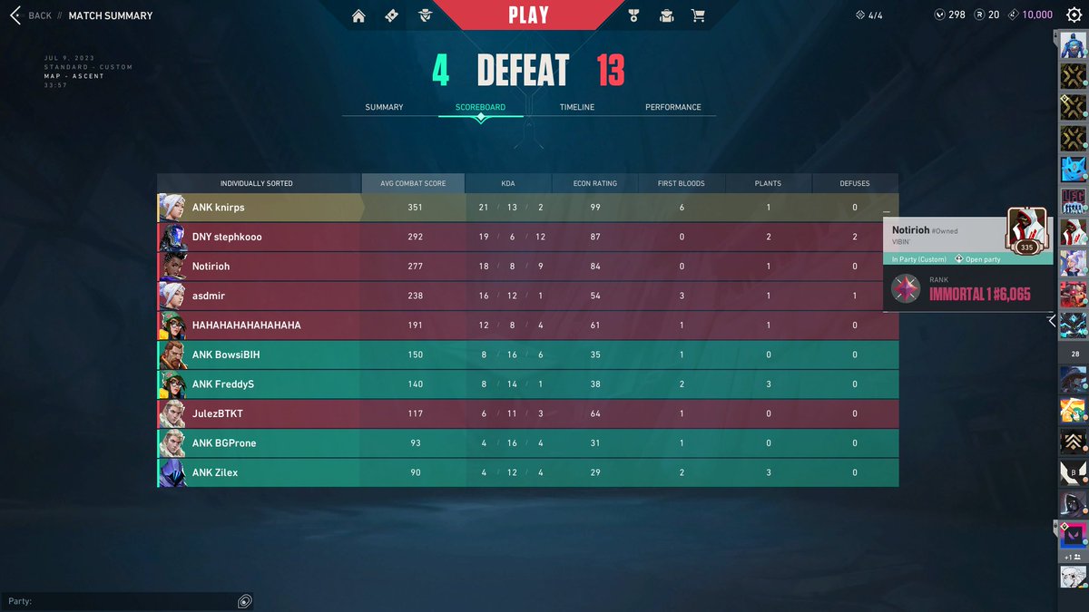 first match today ggs we played with 5 stand ins
