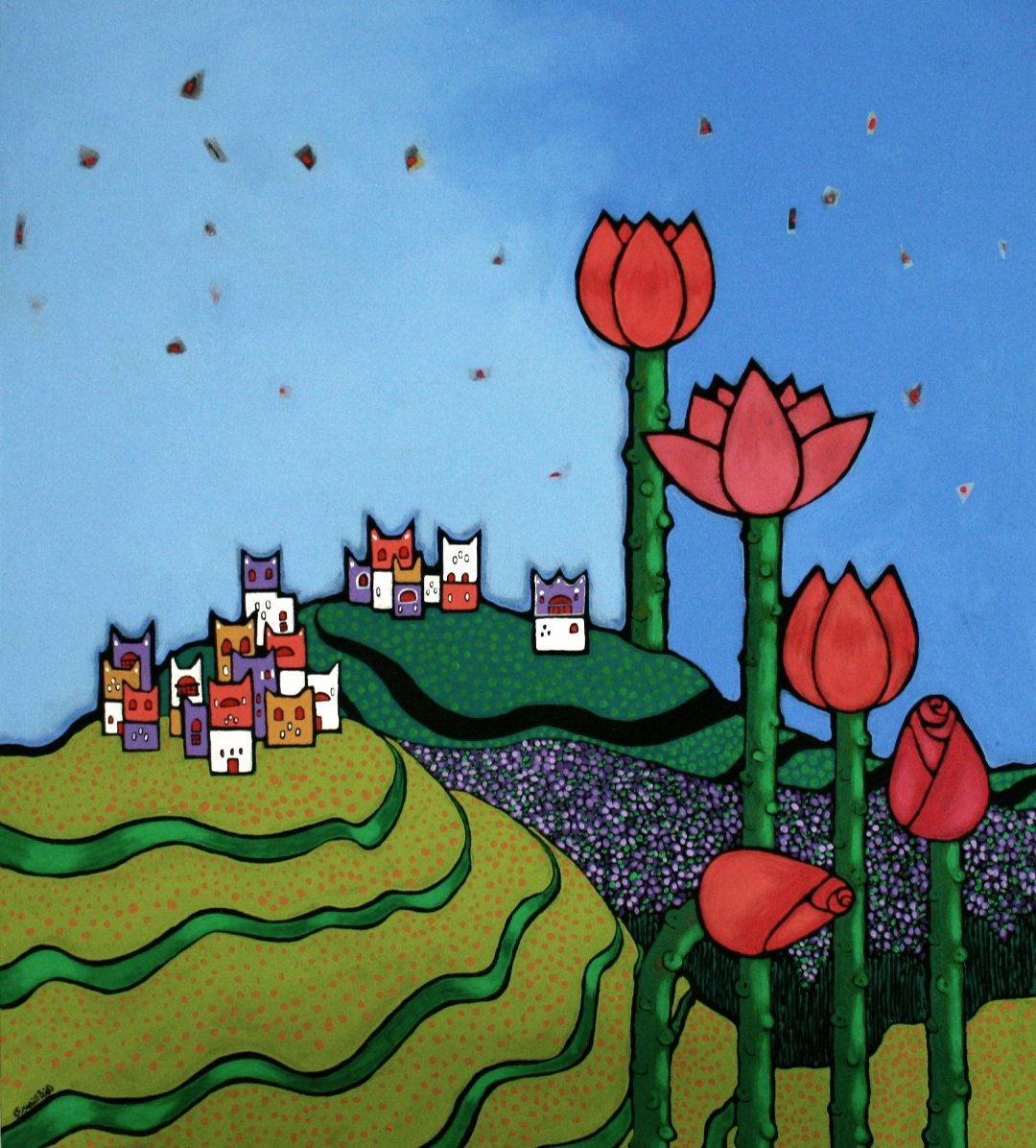 Yemeni landscape, 100cmx105cm , acrylic on canvas 
#art #artist #artgallery #myart #visualart #originalart #artontweeter #colorfull #painting #contempraryart #landscapepainting #fineart #realism #modernart