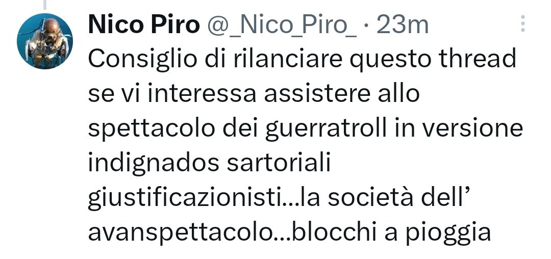 _Brick_Block_'s tweet image. La concorrenza di #Telese si fa sentire! 😂
In questi casi meglio non rispondere o citare, se non si vuole moltiplicare la visibilità dell'account.
Meglio un post ex novo magari con uno screenshot😏