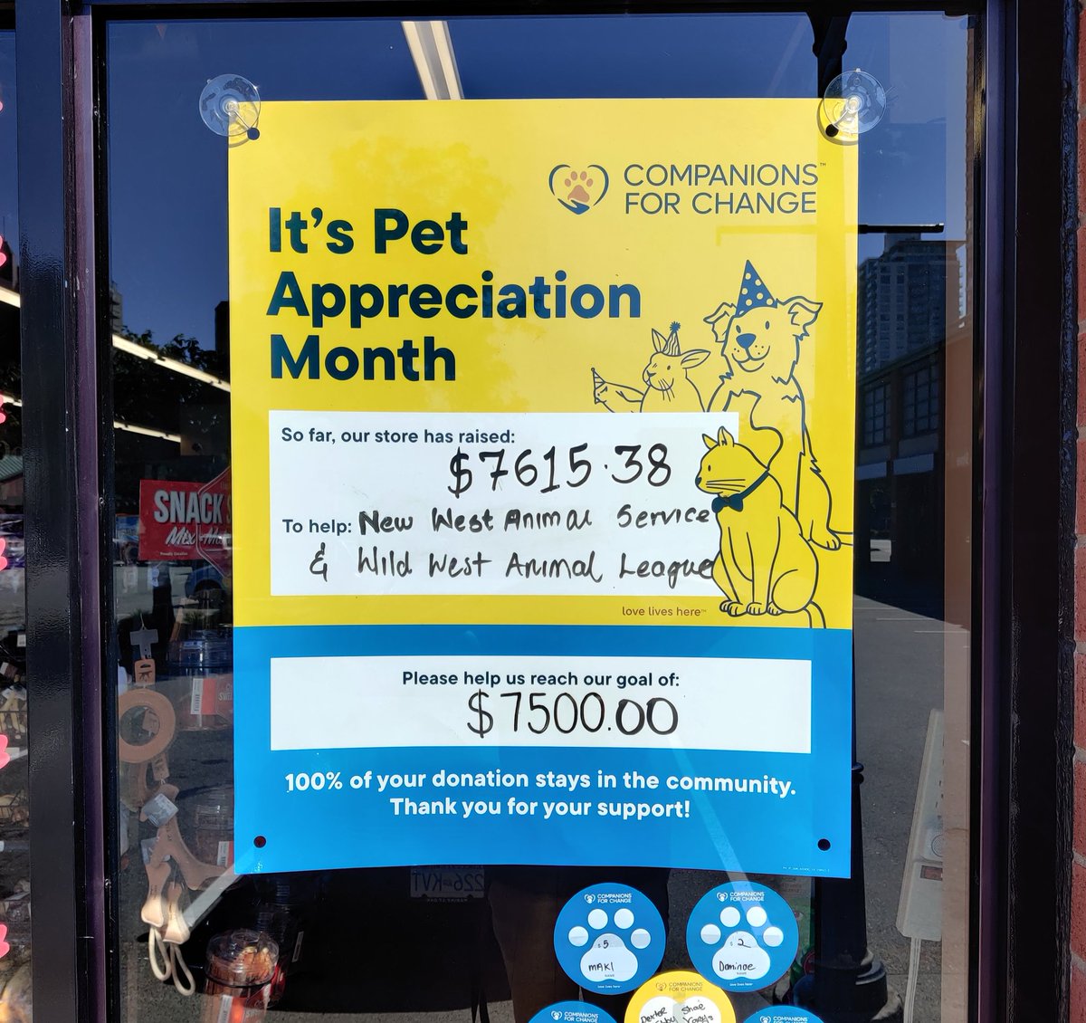#PetAppreciationMonth was a success! We raised a total of $7615, exceeding our goal of $7000. 
Thank you for your generosity and support.💚
All donations will be going towards New West Animal Services  and Wild West Animal League.

#bosleys #loveliveshere #companionsforchange