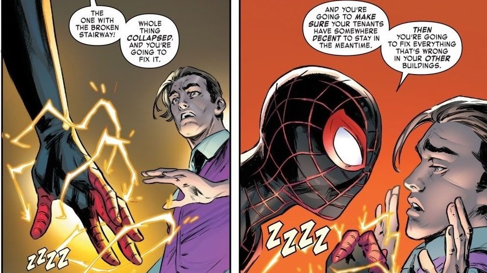 A building full of people collapsed because the landlord didn't make repairs the tenants had been begging for. It's rare to see Miles get this genuinely angry but it's such a cool moment!