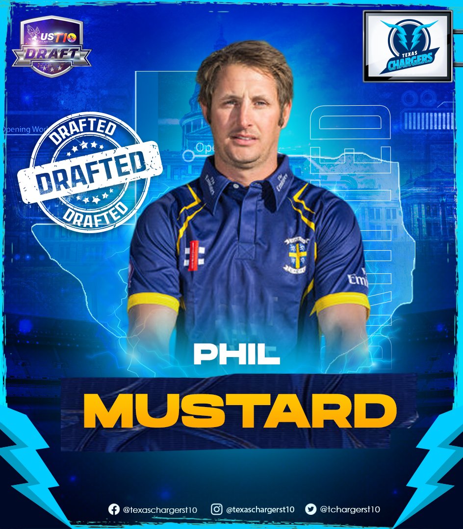 With over 4000 runs in T20 Cricket, Phil Mustard is also safe with the 🧤 behind the wicket 🔥 We welcome the Englishman @colonel19 to the Texas Chargers squad 🚨 #USMastersT10 #TexasChargers #USACricket #Cricket