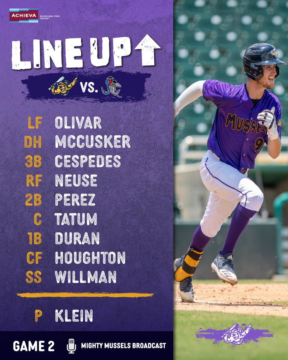 MightyMussels's tweet photo. Running into the All-Star Break with this lineup! 

John Klein makes his Low-A debut at about 2:10pm 

LISTEN: https://t.co/KNnddTiTPU https://t.co/RUJVkMmZ55