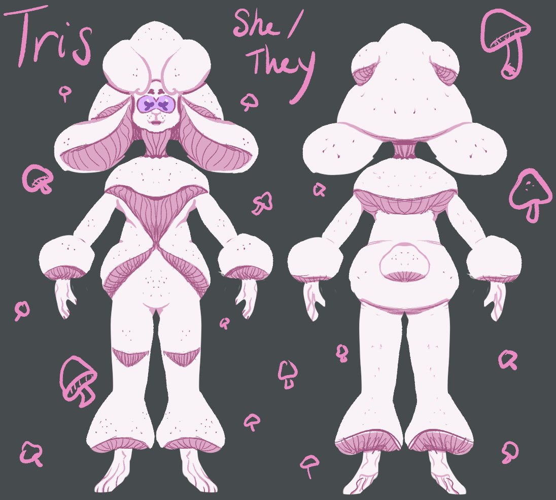 idlecapybara's tweet photo. Mushroom creature from a brainstorm with @/deciido! Based off of the meadow mushroom (agaricus campestris) https://t.co/2AoSUekrtK