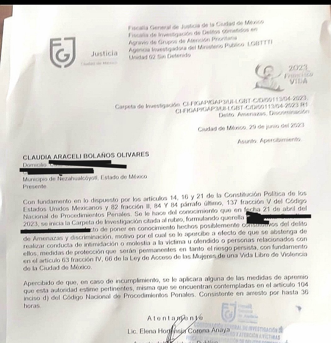 Fuí denunciada  por una ex diputada, supuestamente asesora de <a href="/OHarfuch/">Omar H Garcia Harfuch</a> y por amenazas y discriminación, por escribir de ella en mi columna #SepaLaBola, difundida en diversos medios, pero <a href="/FiscaliaCDMX/">Fiscalía CDMX</a> <a href="/ErnestinaGodoy_/">Ernestina Godoy Ramos</a> no dio un trato a nivel periodístico, como correspondía