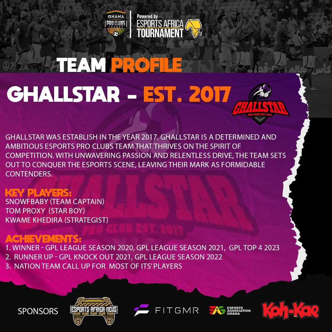 I'm thrilled to announce that Ghallstar will be representing LIVE in the Ghana Proclubs League! This is a huge achievement and a testament to the team's talent and hard work. This thread will give you all the details about Ghallstar <a href="/GHallstar/">GHallstar</a> #GPL2023 <a href="/ESportsANews/">Esports Africa News</a>