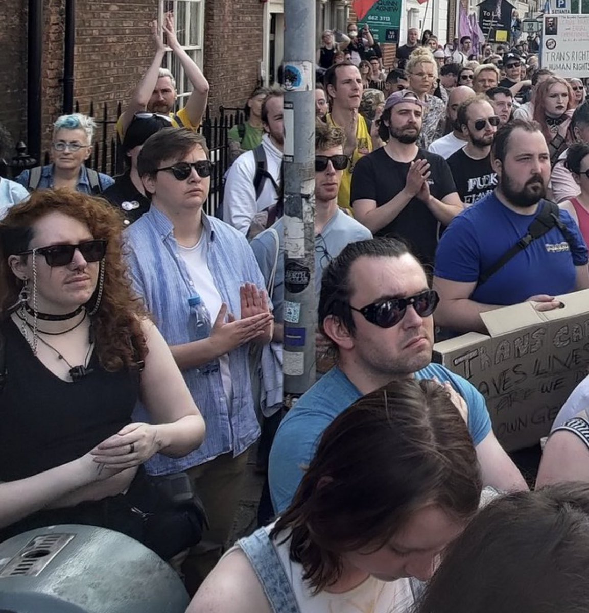 CrownOnMyFrown's tweet photo. There’s a common denominator between 99% of those who turned up to Dublin Pride to demand for the right to use women’s changing rooms unchallenged but I can’t quite put my finger on it…🧐 https://t.co/itu0tMtCwC