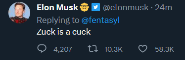 velvetdotgay's tweet photo. bro your manic pixie dream wife left you for a trans woman so you bought a social media website specifically to make trans lives worse, you are literally one of the biggest cucks of all time https://t.co/o1K09uC0cS
