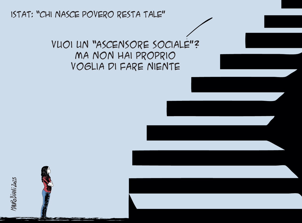 maurobiani's tweet photo. #Istat #povertà #merito (ahahah) #mobilità 
L'ascensore sociale indietro va.
Oggi su @repubblica https://t.co/qAAdk3uDX1