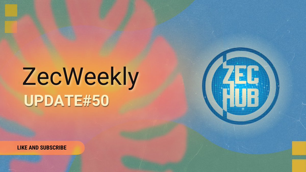 ZecHub's tweet photo. ZecWeekly 50th edition has just been sent to our subscribers!
Top #Zcash Events💫this week:
- #Zcon4 Event Schedule
- New Lightwalletd release
- @Zooko appears on @ZcastEsp!
Thanks to @FOG1893
https://t.co/s8Mo3yHzYj https://t.co/okLNVxX4e4