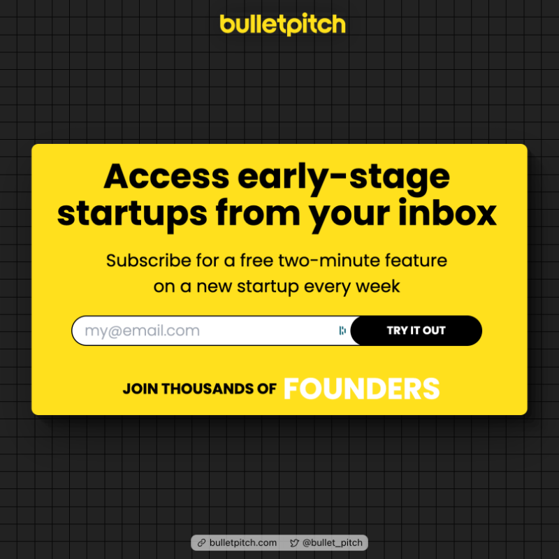 bullet_pitch's tweet photo. Want to learn about how the hottest new startups are being built?

Join the thousands of founders &amp; VCs reading Bulletpitch each week.