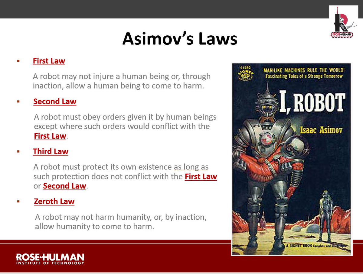 DrCABerry's tweet image. I think I need to make an Asimov&apos;s Laws GIF or MEME
@BlackInRobotics #RobotEthics #AsimovsLaws
