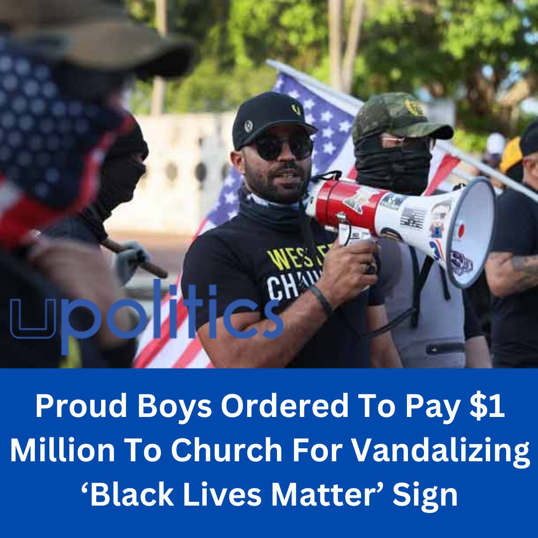 Proud Boys Ordered To Pay $1 Million To Church For Vandalizing ‘Black Lives Matter’ Sign

#proudboys #church #politics #politicalnews #blm 

Read full story: upolitics.com/news/proud-boy…