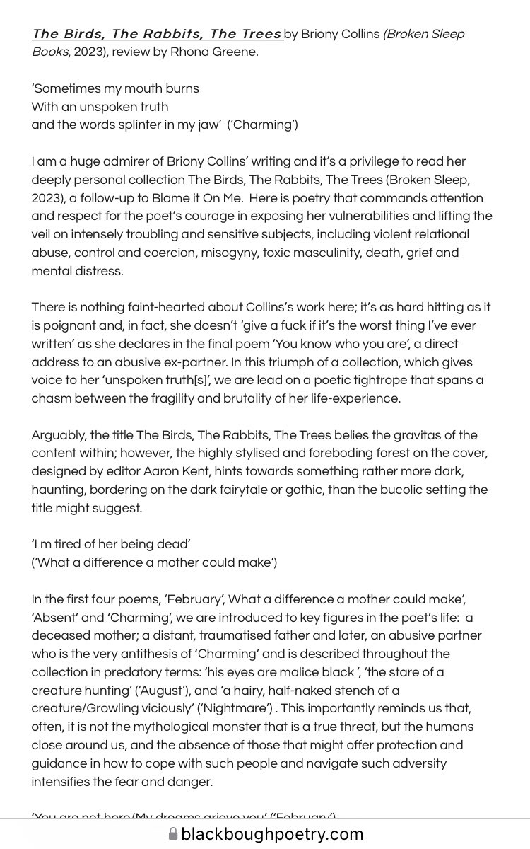 blackboughpoems's tweet photo. Our July #bookofthemonth with not ๐ but ๐ ๐ ๐ reviews of Briony Collinsโs @ri_collins book ๐ฆ ๐ ๐ฒ with @brokensleep. Reviews by @Rhona_Greene, @Geppy80 and @MatthewMCSmith ๐คฉ ๐ฎ โค๏ธโ๐ฅ ๐ฎ๐ช ๐ฎ๐น ๐ด๓ ง๓ ข๓ ท๓ ฌ๓ ณ๓ ฟ ๐ @poetrywales
https://t.co/eJZxZIfrBV https://t.co/NTF70dPo9Y