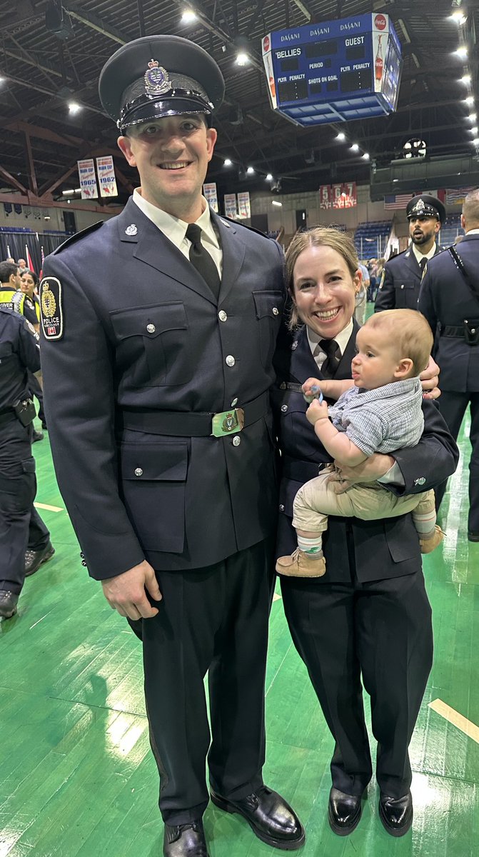 Congrats to one of our newest recruit graduates, Cst. Trevor Wiseman, with his wife Gina, who’s also one of #VancouversFinest. We’re hoping baby Wiseman is next-in-line #AllInTheFamily #Class169