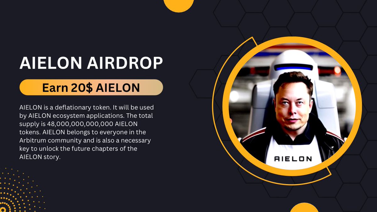 🚀AIELON airdrop campaign 

💰For Joining - Get 100000 AIELON (20$)
👤For refer - Get 20000 AIELON (4$)

🤖Start bot : t.me/AIELON_Airdrop…

Note: Participants can withdraw balance instantly.and minimum withdraw is 150000 AIELON.