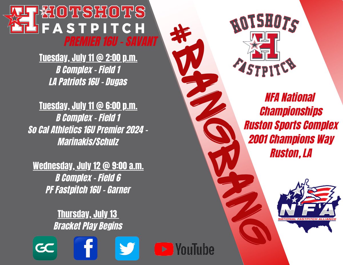 CWoodward2025's tweet photo. Looking forward to a week in Ruston with camp on Monday and a full week of great competition! #bangbang @HotshotsSavant @GhsSball @CoachMeeks_PRCC @StinaMcC7  @JC_CoachTDEW https://t.co/7mEfojdr8D