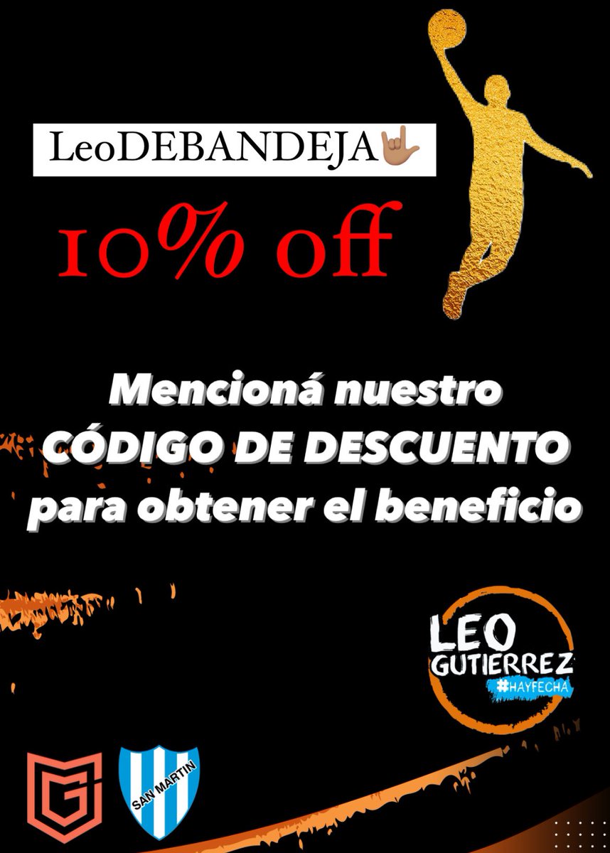 De Bandeja Basket (@debandejabasket) on Twitter photo 📆 Queda menos para que comience el <a href="/campusleoguti/">campusleogutierrez</a> ✔️
🤔Pero sino te inscribiste ahora podes hacerlo con nuestro descuento 🔥
✔️ Llama por teléfono al +5493472436608 y menciona nuestro código “LeoDEBANDEJA” 👈🏾
🤟🏽 No te podes quedar afuera 🔛
🫂Te esperamos 👋🏽
<a href="/soyelguti10/">Leo Gutierrez</a> 📆 Queda menos para que comience el <a href="/campusleoguti/">campusleogutierrez</a> ✔️
🤔Pero sino te inscribiste ahora podes hacerlo con nuestro descuento 🔥
✔️ Llama por teléfono al +5493472436608 y menciona nuestro código “LeoDEBANDEJA” 👈🏾
🤟🏽 No te podes quedar afuera 🔛
🫂Te esperamos 👋🏽
<a href="/soyelguti10/">Leo Gutierrez</a>