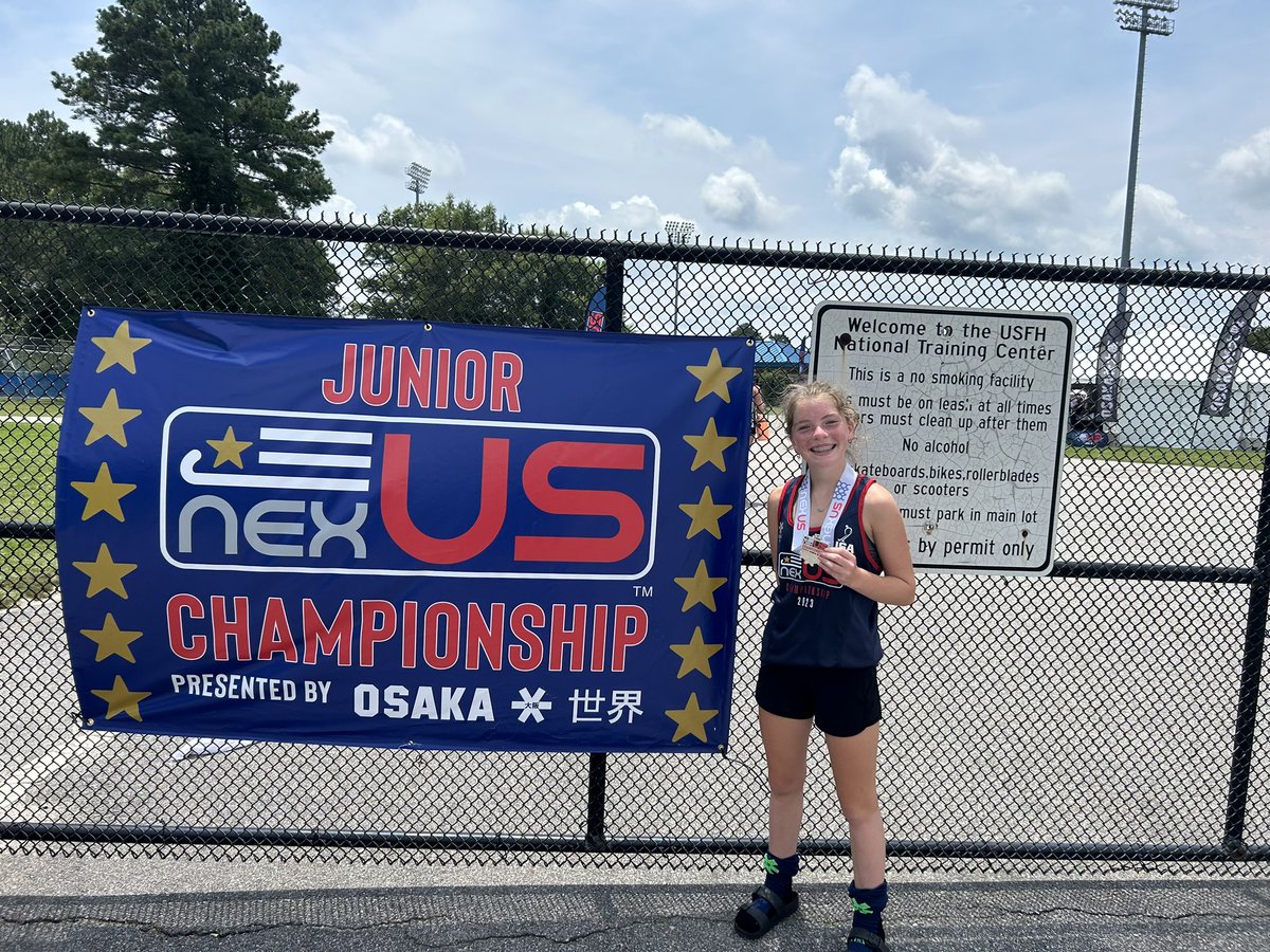 SalineFHockey's tweet photo. Congratulations to Claire Clark on winning the silver medal at the Junior Nexus Championship! 💙💛💪 https://t.co/TCkPdrr97A