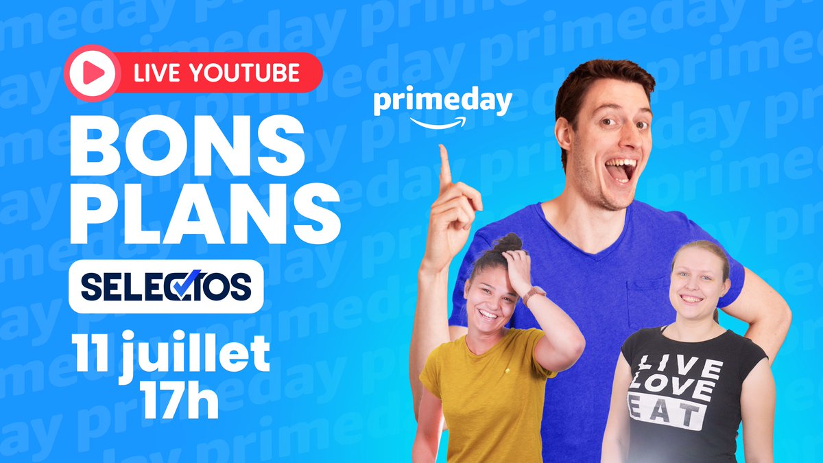 SelectosEU's tweet photo. Mardi à 17h, on vous présente les MEILLEURS bons plans Prime Day en live sur notre chaîne Youtube 📷
=> https://t.co/sCtCCPHoqE https://t.co/35jnhifGVO