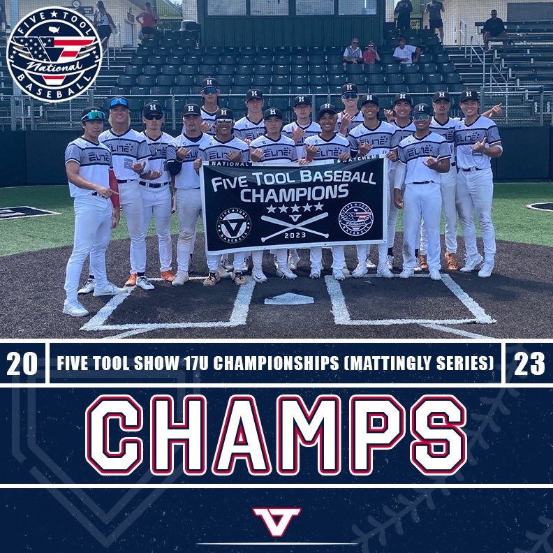 ✭Five Tool Texas✭ (@fivetooltexas) on Twitter photo 🏆 CHAMPIONS 🏆
Congrats to <a href="/hawaiielite2g/">hawaiielite2g</a> Toro on winning the Navy Division of the <a href="/FiveTool/">Five Tool Baseball</a> Show 17U Championships (Mattingly Series).
#WatchEm 🏆 CHAMPIONS 🏆
Congrats to <a href="/hawaiielite2g/">hawaiielite2g</a> Toro on winning the Navy Division of the <a href="/FiveTool/">Five Tool Baseball</a> Show 17U Championships (Mattingly Series).
#WatchEm