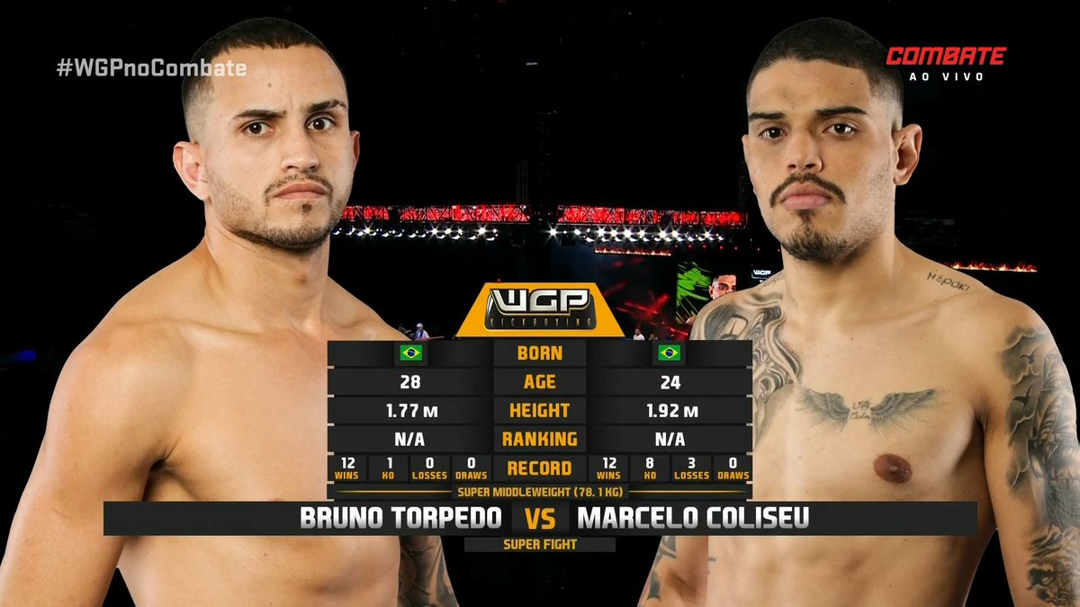 combate's tweet photo. CHEGO A HORA DOS HOMENS! 👨

Bruno Torpedo e Marcelo Coliseu na telinha para vocês! 📺🥊

Curta as emoções da WGP ao vivo e com exclusividade na minha tela! Assine já! 🔥 

#WGPnoCombate #WGP #WGP71 #Kickboxing https://t.co/EPzsjGlhUb