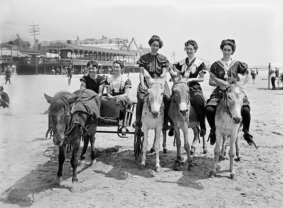 edwereddie's tweet photo. Atlantic City beach picture.They sold rides on donkeys;;in later years just horses. C.1900. https://t.co/XFixF34WE8