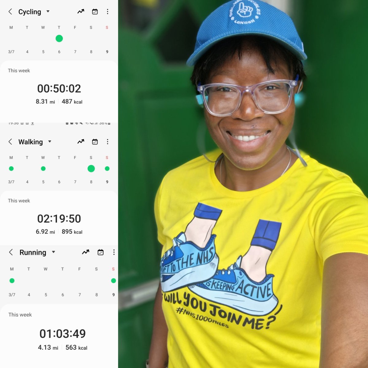 IbiPW's tweet photo. #NHS1000miles weekly check-in. 19.3 miles this week (593ytd). Catching up on my sleep after a busy few weeks meant I missed the #NHS75parkrun, but I made up for it today... 5k run proudly wearing my t-shirt. #activenurse #walkcyclerun #notamorningperson https://t.co/lSyKDhZ0Lt