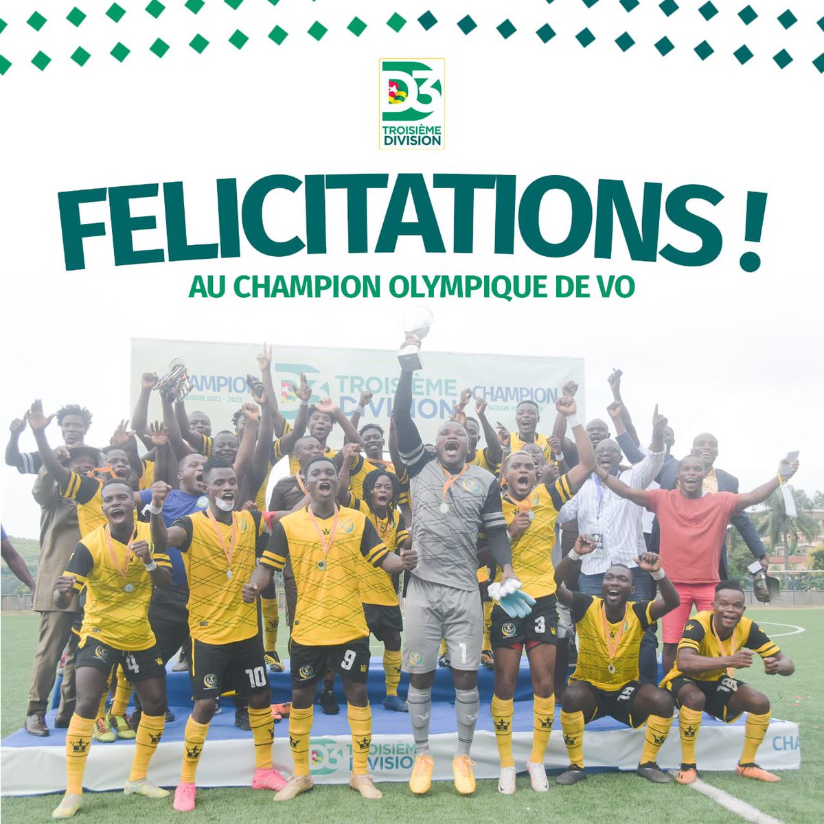 Champion D3 saison 2022-2023: Olympique de Vo. 
#Football
#FinaleD3