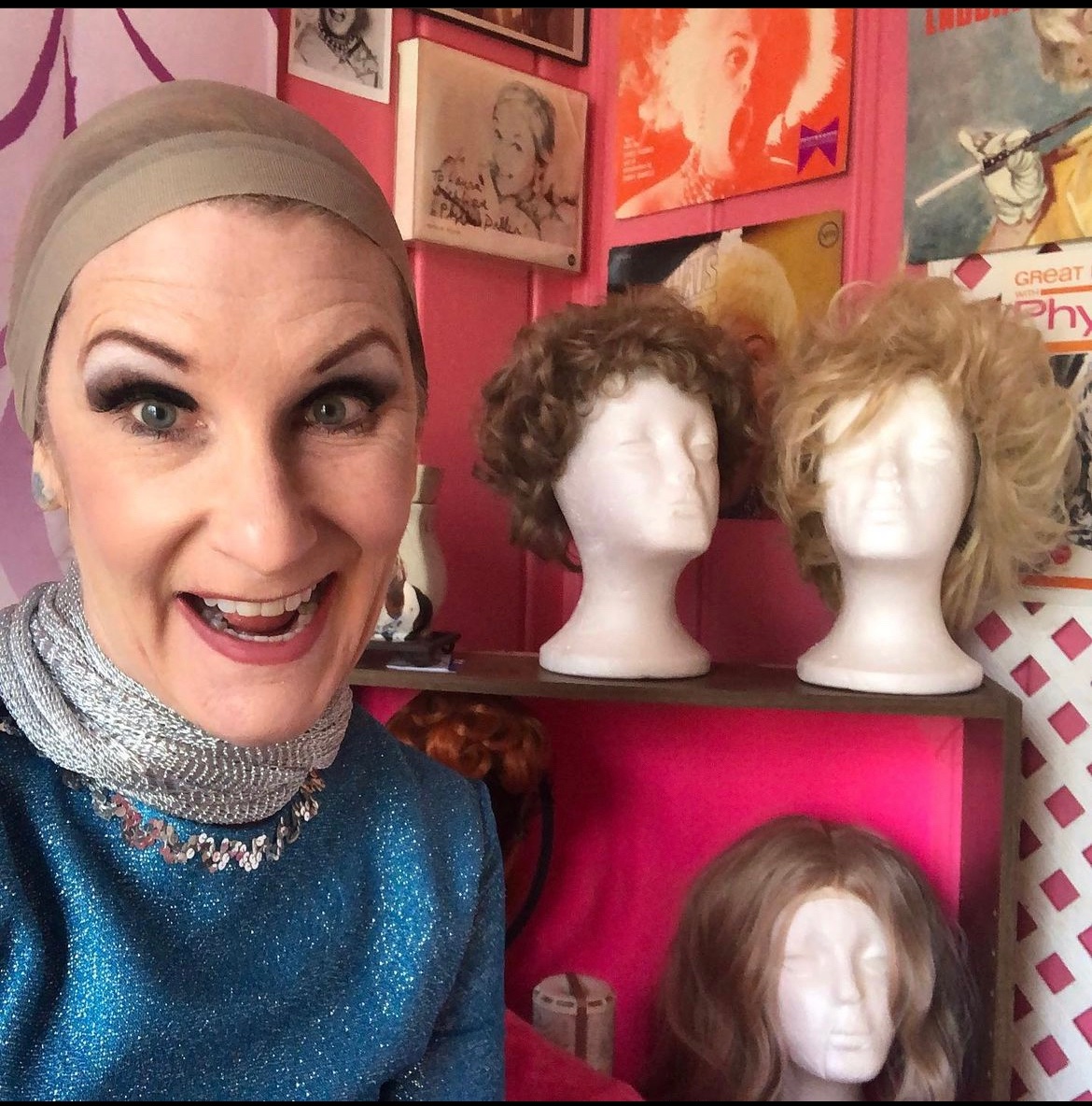 Impersonateher's tweet photo. Being Phyllis - it’s all starts with a wig cap

#phyllisdiller #tributeartist #impersonator https://t.co/rvPldYE0CO