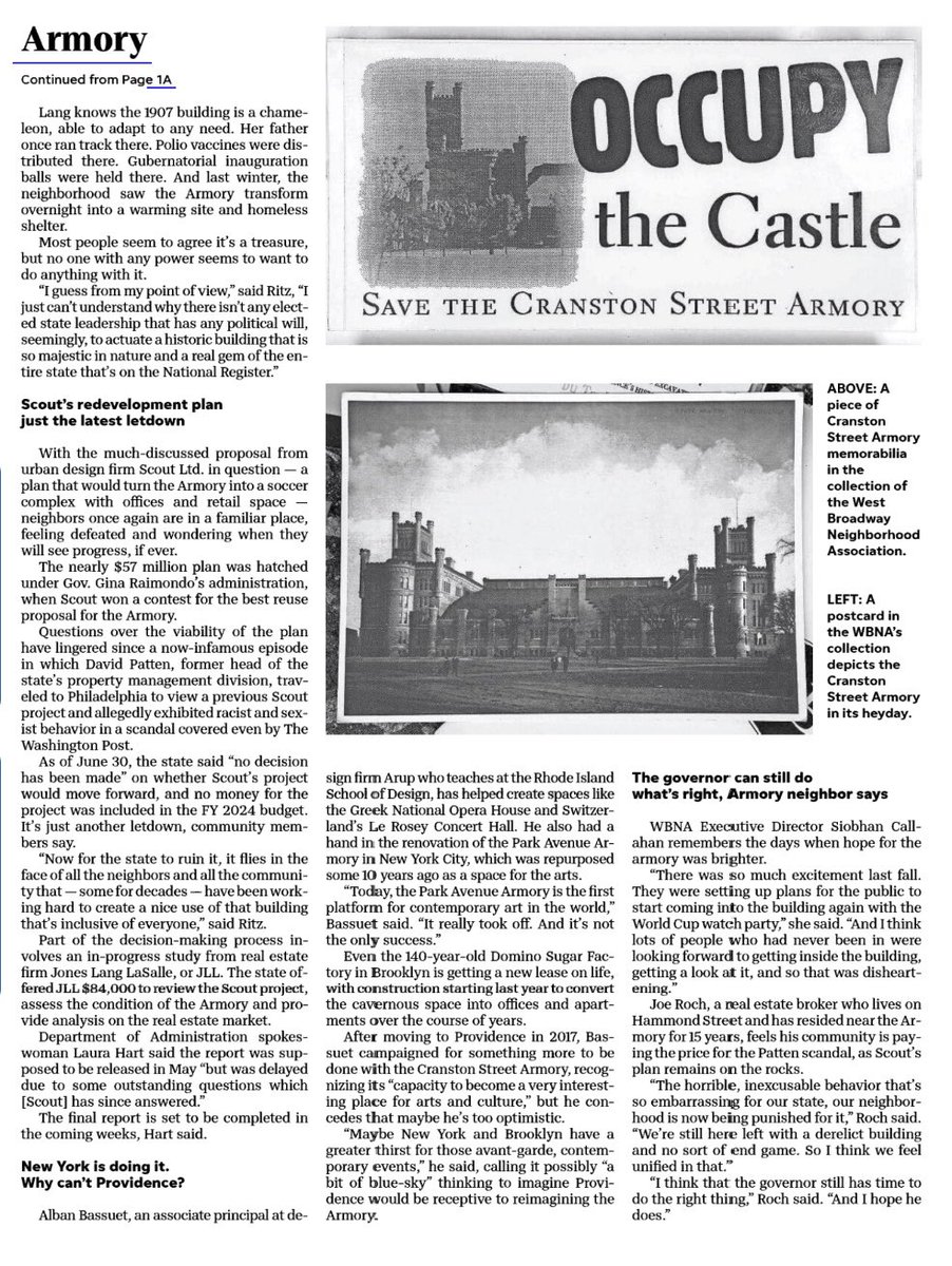 MikeRitz's tweet photo. Today’s Sunday @projo edition cover. Above the fold! #cranstonstreetarmory https://t.co/omTd1ht7Jv