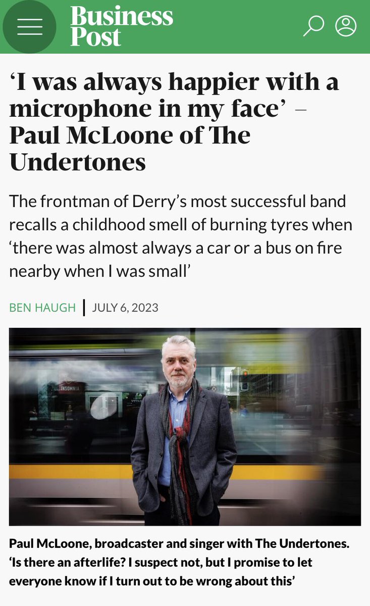 ✨ @PMcLoone features in today’s @businessposthq magazine. @TheUndertones_ play #BulmersLive at @LeopardstownRC on Thurs 20th July 🐎