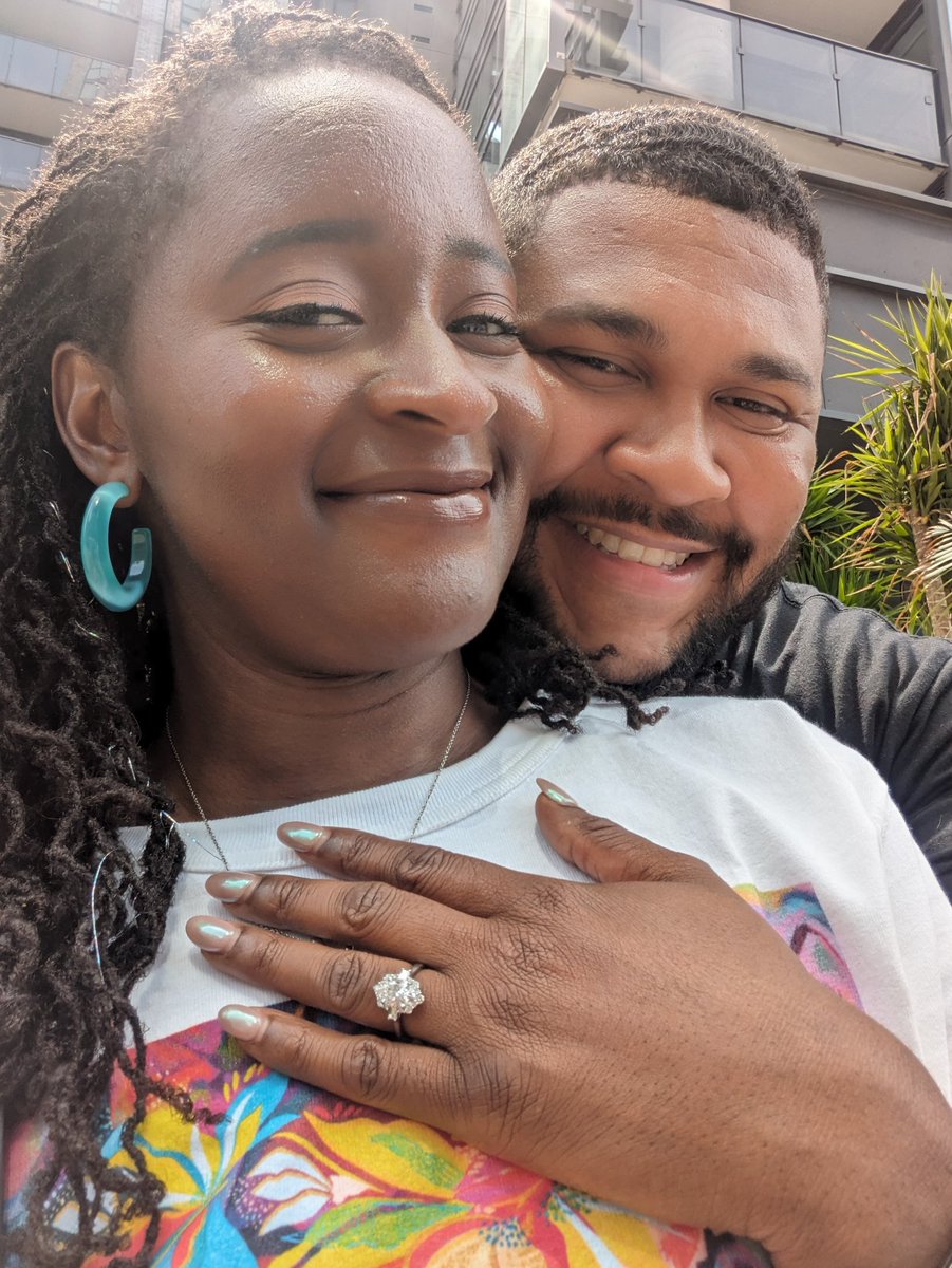 aBlack_mAn_'s tweet image. Dear Twitter. It's been said that my fiance @Clumsarina isn't doing enough to show her ring off in pictures. I want to apologize and help mitigate this situation. #HereYouGo 

- signed a fiancé doing his best -