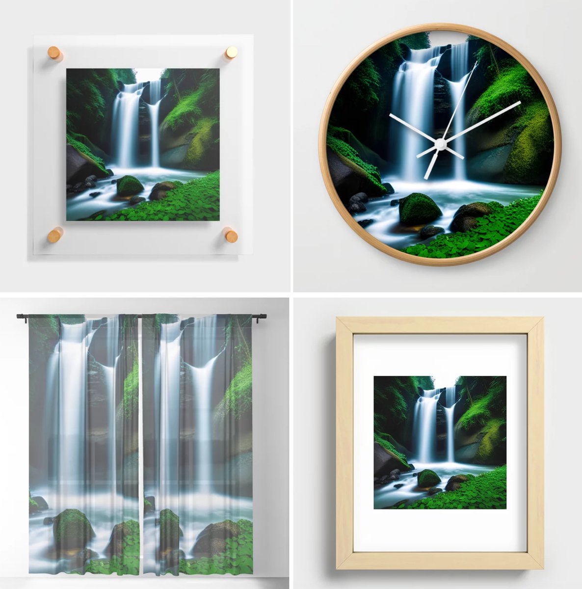 SmartPufferFish's tweet photo. <#Waterfalls in Jungle> #AICreation on #ArtPrint #FramePrint #SheerCurtain #Clock on my #society6 shop for #relaxingsunday
https://t.co/M775fSdF0M
#AIart #AIartist #digitalart #homedecor #landscape #outdoor #iphonecase #androidcase #blanket #babyandkids #bedandbath #bag https://t.co/uuhPV2VKcO