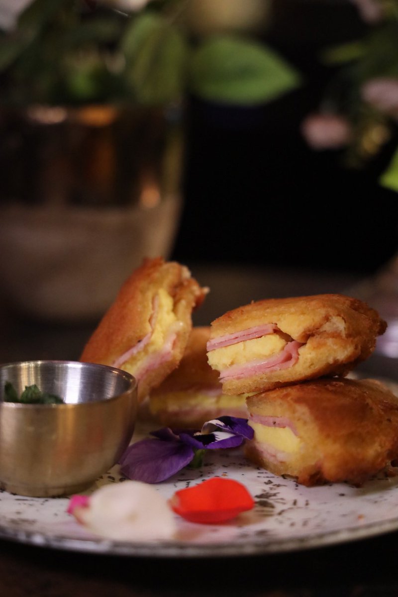 The perfect, delicious egg-stuffed Brunch Bites! Served NOW in our Cocktail Garden! Join us! #VanderpumpVegas