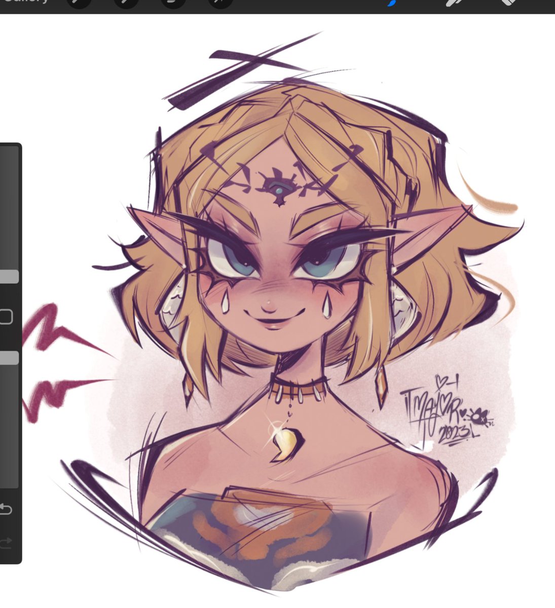 tricksnbears's tweet image. Colored sketch of Zelda :)