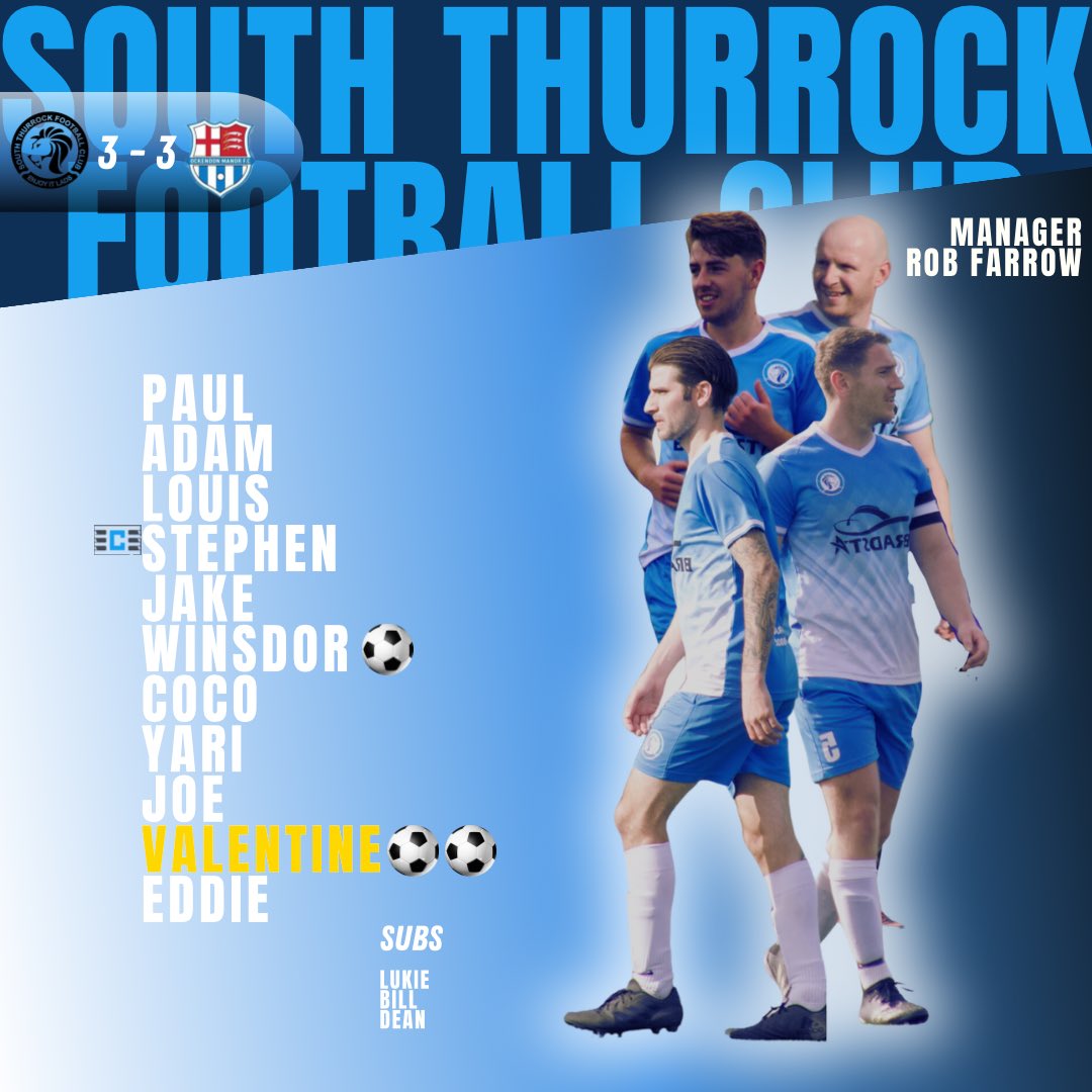 Todays result against @ockendon_manor_res ended 3-3 from going 2 - 0 down in the first half to turning it around to a 3-3 draw .a point stolen today against a good side today both teams played well onto the next 👌🏼 #souththurrockfc