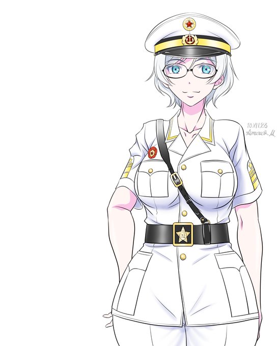 こんな時間帯だからドサクサでウチ提督案WIP、少しヘアスタイルをスッキリに。 