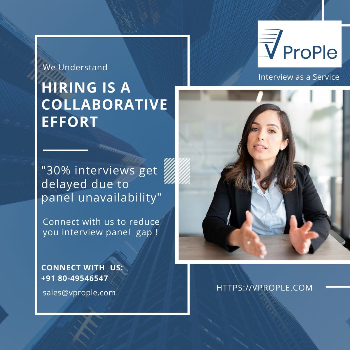 VProp1e's tweet image. Hiring is a collaborative effort
&quot;30% interviews get delayed due to panel unavailability&quot;
Connect with us to reduce you interview panel gap !
Connect with us: +91 80-49546547
Email: sales@vprople.com
#interview #interviewservice #outsourcetechnicalinterview #interviewasaservice